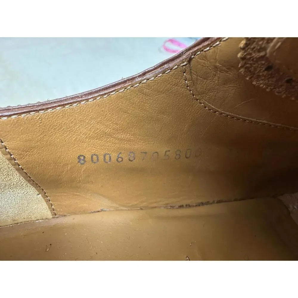 Ralph Lauren Purple Label Italy Tan Leather Oxford Brogues Classic Preppy Style